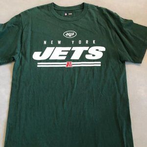 New York Jets Shirt Men's Large NFL Football Green Cotton Fan Tee